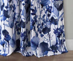 Zuri Flora Navy & White Room-Darkening Back Tab Curtain Panel Pair, (95") 10 Zuri Flora Navy & White Room-Darkening Back Tab Curtain Panel Pair, (95") -Cuisinart Store 810468255 2