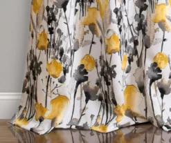 Zuri Flora Yellow & Gray Room-Darkening Back Tab Curtain Panel Pair, (84") 11 Zuri Flora Yellow & Gray Room-Darkening Back Tab Curtain Panel Pair, (84") -Cuisinart Store 810468256 3