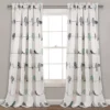 Rowley Birds Blue & Gray Room-Darkening Rod Pocket Curtain Panel Pair, (95")