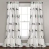 Rowley Birds Blue & Gray Room-Darkening Rod Pocket Curtain Panel Pair, (84")