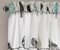 Rowley Birds Blue & Gray Room-Darkening Rod Pocket Curtain Panel Pair, (84") -Cuisinart Store 810468260 2