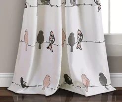 Rowley Birds Blush & Gray Room-Darkening Rod Pocket Curtain Panel Pair, (84") -Cuisinart Store 810468262 3