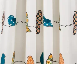 Rowley Birds Blue & Orange Room-Darkening Rod Pocket Curtain Panel Pair, (95") -Cuisinart Store 810468263 3