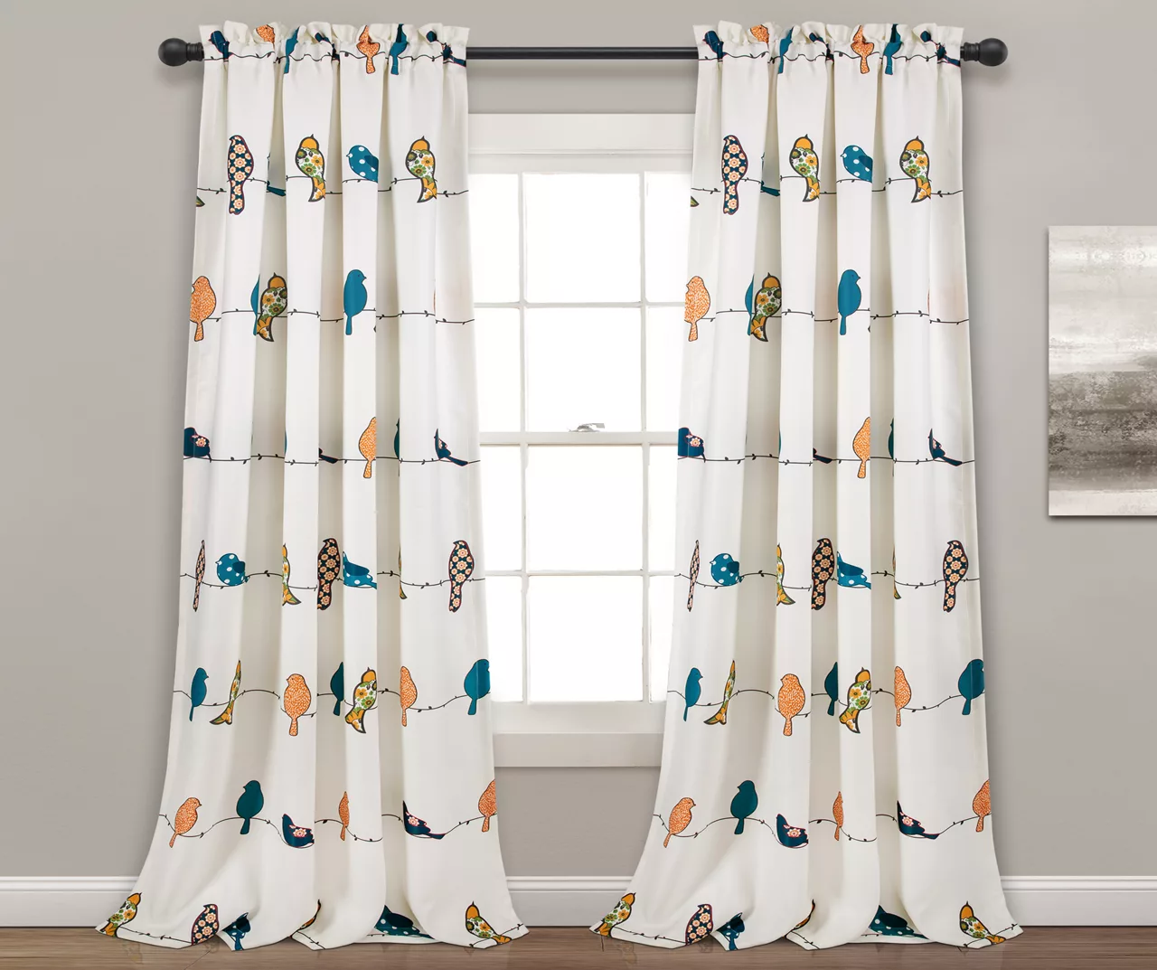 Rowley Birds Room-Darkening Rod Pocket Curtain Panel Pair 9 Rowley Birds Room-Darkening Rod Pocket Curtain Panel Pair - Image 9