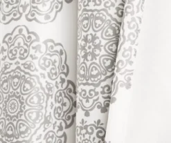 Stripe Medallion Gray Room-Darkening Rod Pocket Curtain Panel Pair, (95") -Cuisinart Store 810468270 4