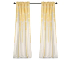 Stripe Medallion Yellow Room-Darkening Rod Pocket Curtain Panel Pair, (84") -Cuisinart Store 810468272 6