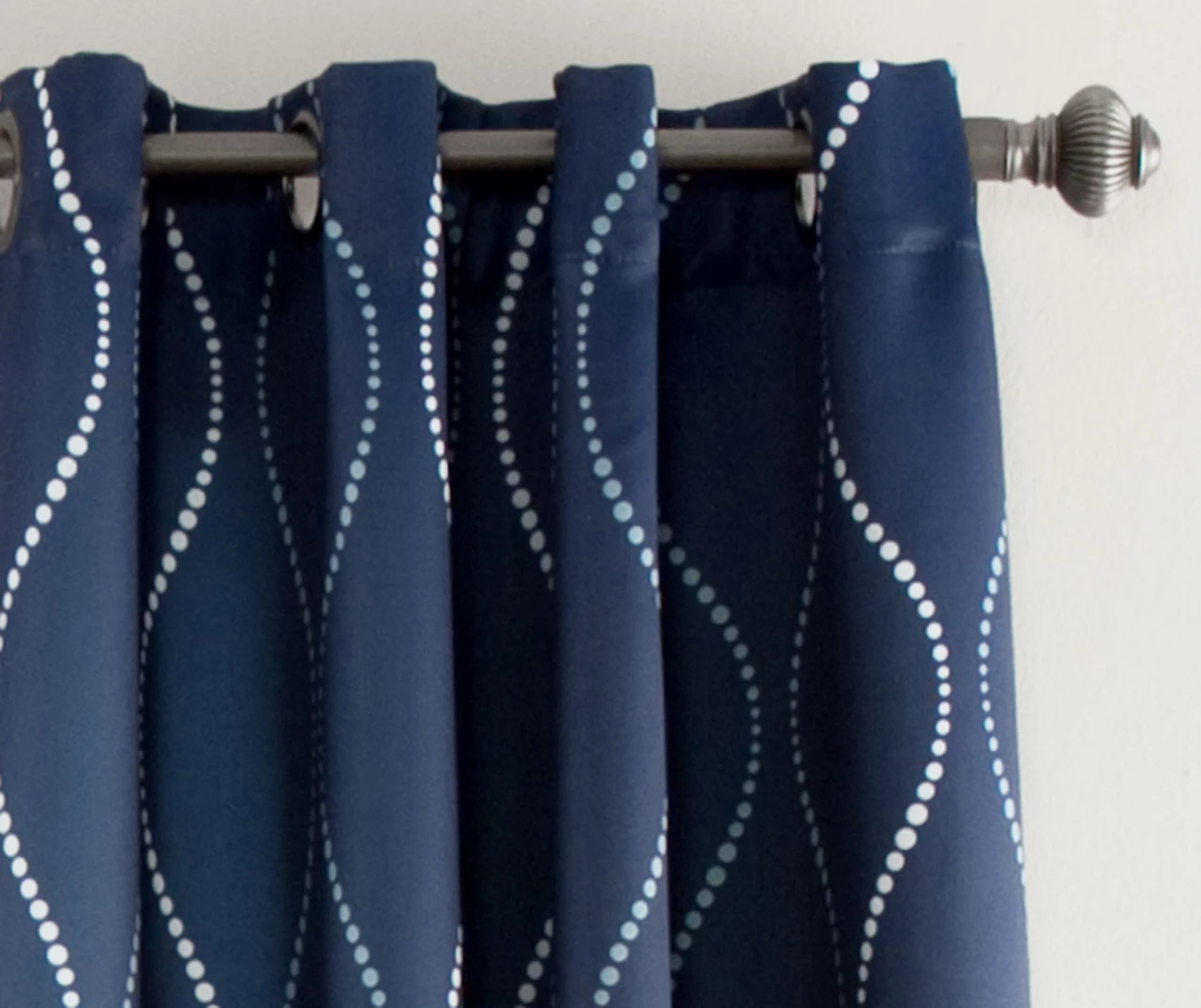 Swirl Navy Room-Darkening Grommet Curtain Panel Pair, (84") 2 Swirl Navy Room-Darkening Grommet Curtain Panel Pair, (84") - Image 2