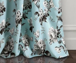 Tania Floral Blue & Gray Room-Darkening Back Tab Curtain Panel Pair, (95") 9 Tania Floral Blue & Gray Room-Darkening Back Tab Curtain Panel Pair, (95") -Cuisinart Store 810468279 2