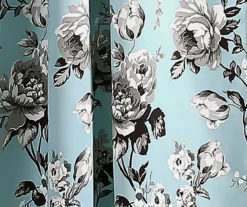 Tania Floral Blue & Gray Room-Darkening Back Tab Curtain Panel Pair, (95") 10 Tania Floral Blue & Gray Room-Darkening Back Tab Curtain Panel Pair, (95") -Cuisinart Store 810468279 3