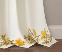 Tanisha Yellow & Gray Floral Room-Darkening Rod Pocket Curtain Panel Pair, (84") -Cuisinart Store 810468290 3
