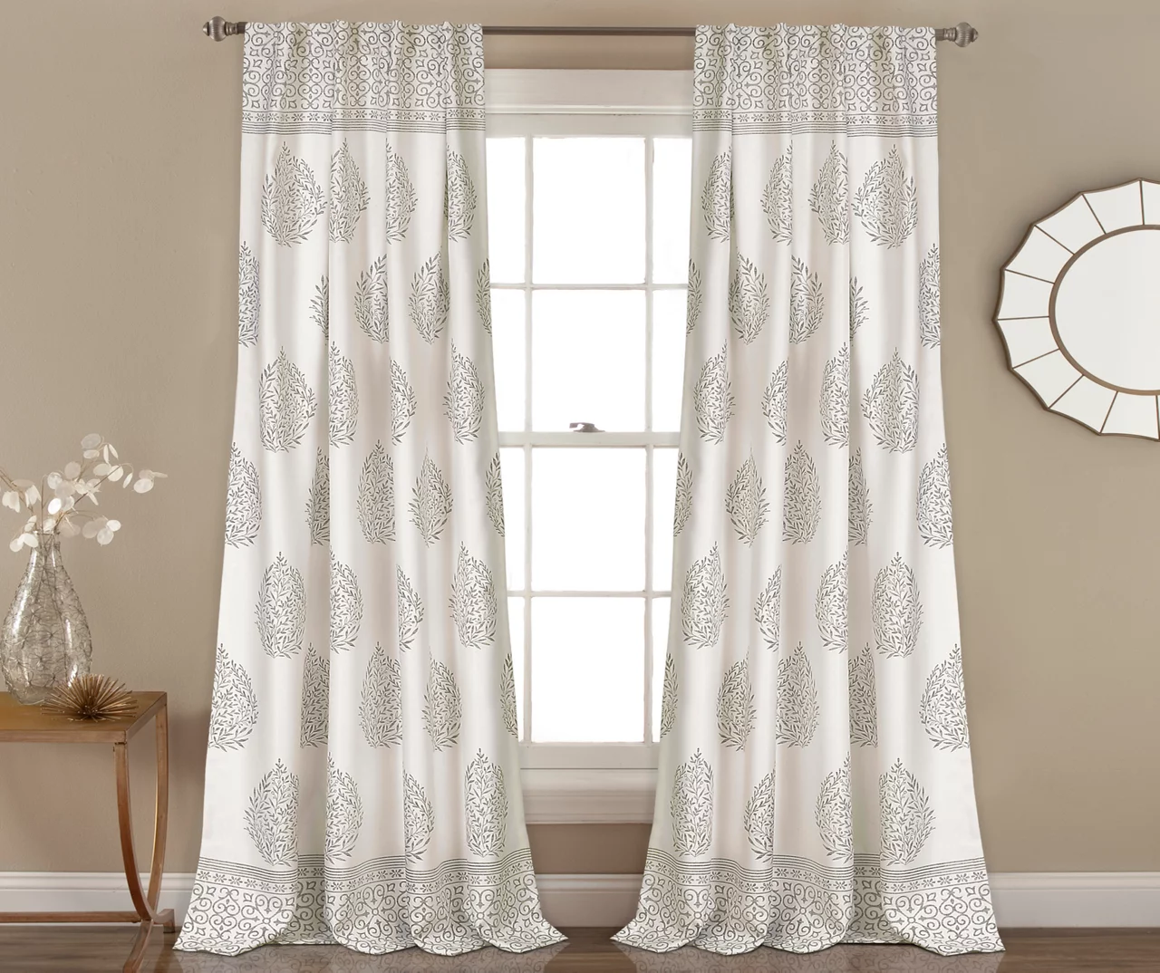 Teardrop Leaf Room-Darkening Back Tab Curtain Panel Pair 3 Teardrop Leaf Room-Darkening Back Tab Curtain Panel Pair - Image 3