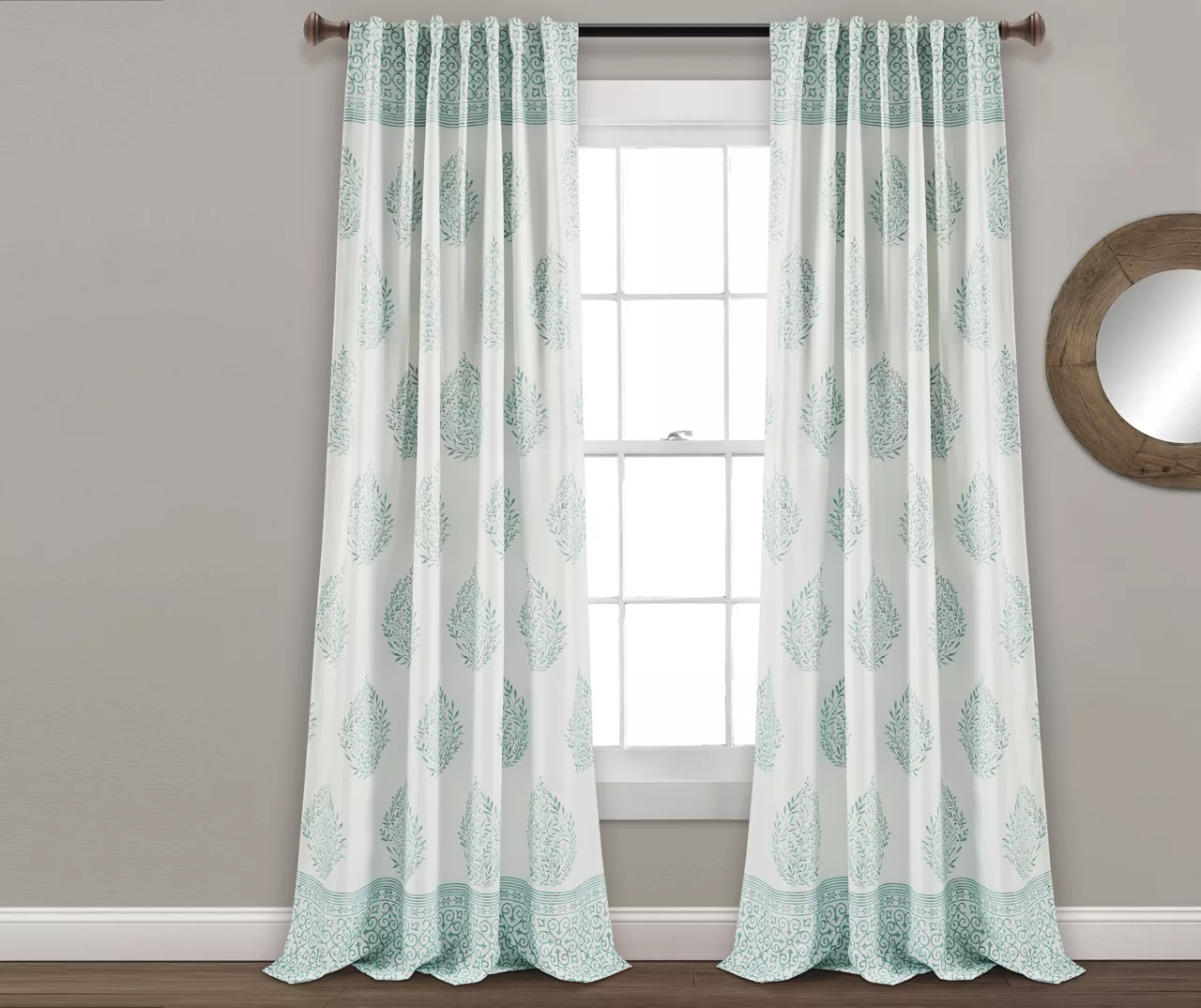 Teardrop Leaf Room-Darkening Back Tab Curtain Panel Pair 2 Teardrop Leaf Room-Darkening Back Tab Curtain Panel Pair - Image 2
