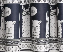 Llama Stripe Navy Room-Darkening Grommet Curtain Panel Pair, (84") 6 Llama Stripe Navy Room-Darkening Grommet Curtain Panel Pair, (84") -Cuisinart Store 810468295 2 1