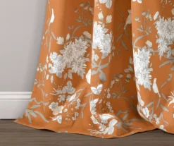 Botanical Garden Orange Room-Darkening Rod Pocket Curtain Panel Pair, (84") 11 Botanical Garden Orange Room-Darkening Rod Pocket Curtain Panel Pair, (84") -Cuisinart Store 810468296 3