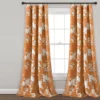 Botanical Garden Orange Room-Darkening Rod Pocket Curtain Panel Pair, (95")
