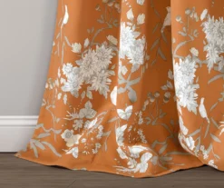 Botanical Garden Orange Room-Darkening Rod Pocket Curtain Panel Pair, (95") 11 Botanical Garden Orange Room-Darkening Rod Pocket Curtain Panel Pair, (95") -Cuisinart Store 810468297 3
