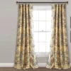 Botanical Garden Yellow Room-Darkening Rod Pocket Curtain Panel Pair, (84")