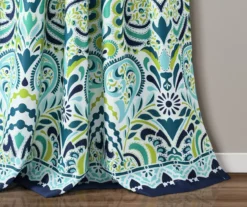 Clara Blue & Green Paisley Room-Darkening Rod Pocket Curtain Panel Pair, (84") 11 Clara Blue & Green Paisley Room-Darkening Rod Pocket Curtain Panel Pair, (84") -Cuisinart Store 810468305 3 1