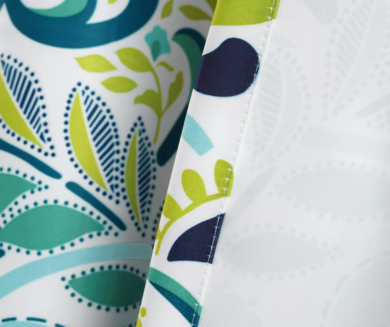 Clara Blue & Green Paisley Room-Darkening Rod Pocket Curtain Panel Pair, (84") 6 Clara Blue & Green Paisley Room-Darkening Rod Pocket Curtain Panel Pair, (84") - Image 6