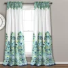 Clara Blue & Green Paisley Room-Darkening Rod Pocket Curtain Panel Pair, (84")
