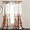 Clara Turquoise & Tangerine Paisley Room-Darkening Rod Pocket Curtain Panel Pair, (95")