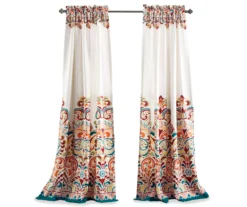Clara Turquoise & Tangerine Paisley Room-Darkening Rod Pocket Curtain Panel Pair, (95") 15 Clara Turquoise & Tangerine Paisley Room-Darkening Rod Pocket Curtain Panel Pair, (95") -Cuisinart Store 810468308 7