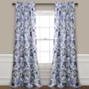 Cynthia Jacobean Blue Room-Darkening Rod Pocket Curtain Panel Pair, (120")