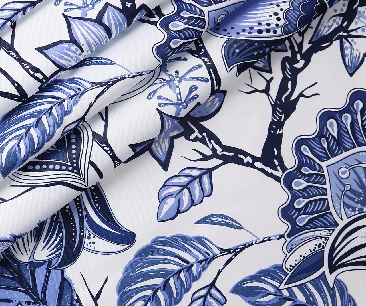 Cynthia Jacobean Blue Room-Darkening Rod Pocket Curtain Panel Pair, (120") 5 Cynthia Jacobean Blue Room-Darkening Rod Pocket Curtain Panel Pair, (120") - Image 5