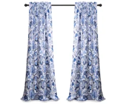 Cynthia Jacobean Blue Room-Darkening Rod Pocket Curtain Panel Pair, (120") 15 Cynthia Jacobean Blue Room-Darkening Rod Pocket Curtain Panel Pair, (120") -Cuisinart Store 810468312 7