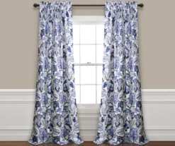 Cynthia Jacobean Blue Room-Darkening Rod Pocket Curtain Panel Pair 22 Cynthia Jacobean Blue Room-Darkening Rod Pocket Curtain Panel Pair -Cuisinart Store 810468314