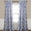Cynthia Jacobean Blue Room-Darkening Rod Pocket Curtain Panel Pair, (84")