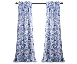 Cynthia Jacobean Blue Room-Darkening Rod Pocket Curtain Panel Pair, (84") 15 Cynthia Jacobean Blue Room-Darkening Rod Pocket Curtain Panel Pair, (84") -Cuisinart Store 810468315 7