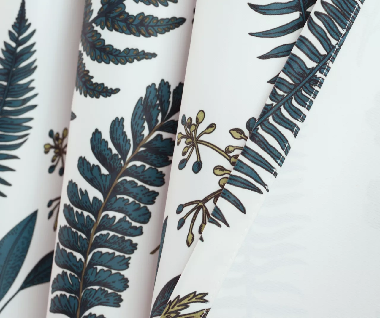 Devonia Allover White & Green Floral Room-Darkening Rod Pocket Curtain Panel Pair, (84") 5 Devonia Allover White & Green Floral Room-Darkening Rod Pocket Curtain Panel Pair, (84") - Image 5