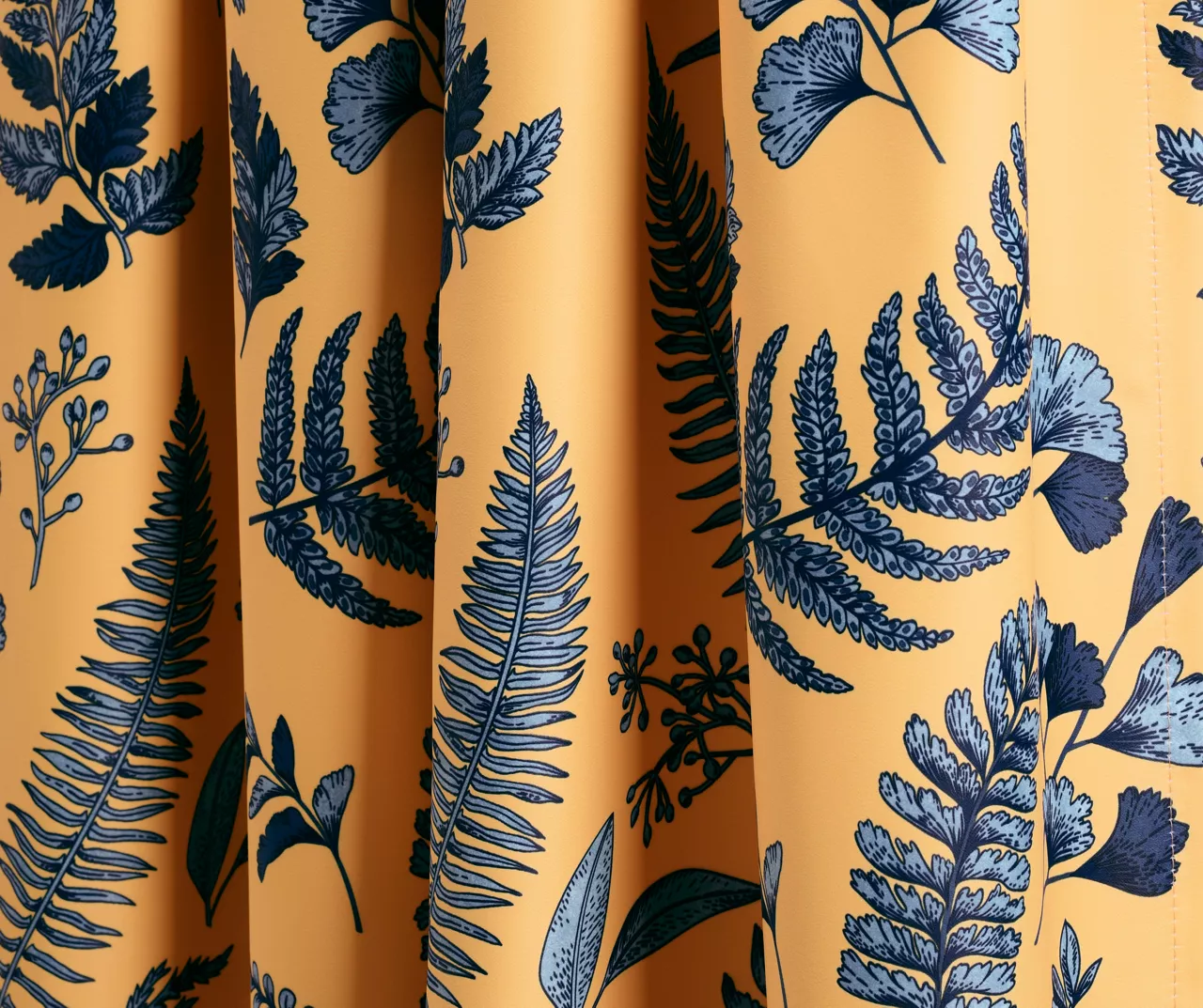 Devonia Allover Yellow & Blue Floral Room-Darkening Rod Pocket Curtain Panel Pair, (95") 3 Devonia Allover Yellow & Blue Floral Room-Darkening Rod Pocket Curtain Panel Pair, (95") - Image 3