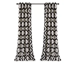 Diamond Ikat Black Room-Darkening Grommet Curtain Panel Pair, (84") 13 Diamond Ikat Black Room-Darkening Grommet Curtain Panel Pair, (84") -Cuisinart Store 810468324 7 1