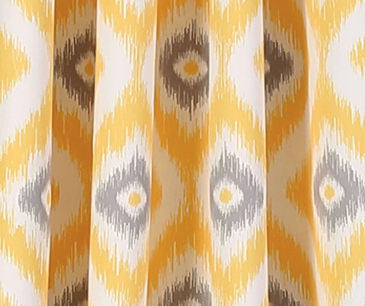 Diamond Ikat Yellow & Gray Room-Darkening Grommet Curtain Panel Pair, (84") 3 Diamond Ikat Yellow & Gray Room-Darkening Grommet Curtain Panel Pair, (84") - Image 3