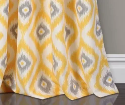 Diamond Ikat Yellow & Gray Room-Darkening Grommet Curtain Panel Pair, (84") 10 Diamond Ikat Yellow & Gray Room-Darkening Grommet Curtain Panel Pair, (84") -Cuisinart Store 810468327 3
