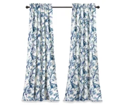 Dolores Blue & White Floral Room-Darkening Rod Pocket Curtain Panel Pair, (84") 13 Dolores Blue & White Floral Room-Darkening Rod Pocket Curtain Panel Pair, (84") -Cuisinart Store 810468328 7
