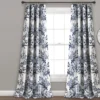 Botanical Garden Navy & White Room-Darkening Rod Pocket Curtain Panel Pair, (95")