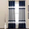 Alexander Stripe Navy Room-Darkening Grommet Curtain Panel Pair, (84")