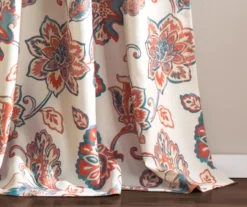 Aster Ivory & Red Room-Darkening Back Tab Curtain Panel Pair, (84") 8 Aster Ivory & Red Room-Darkening Back Tab Curtain Panel Pair, (84") -Cuisinart Store 810468342 3