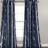 Bird On The Tree Navy Room-Darkening Rod Pocket Curtain Panel Pair, (84")