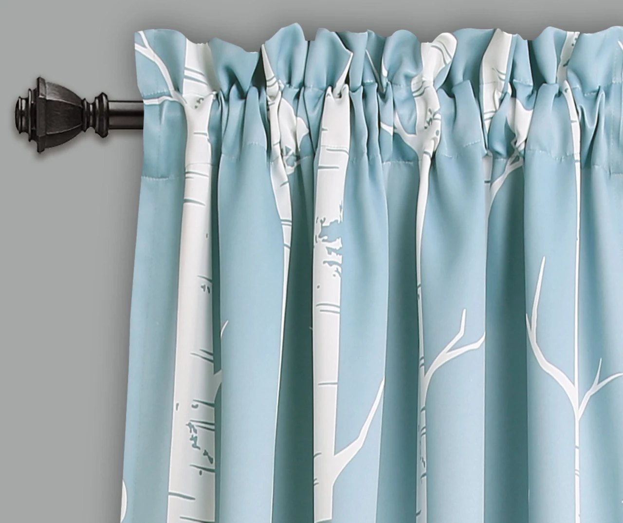 Bird On The Tree Blue Room-Darkening Rod Pocket Curtain Panel Pair, (84") 2 Bird On The Tree Blue Room-Darkening Rod Pocket Curtain Panel Pair, (84") - Image 2