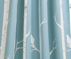Bird On The Tree Blue Room-Darkening Rod Pocket Curtain Panel Pair, (84") 9 Bird On The Tree Blue Room-Darkening Rod Pocket Curtain Panel Pair, (84") -Cuisinart Store 810468355 2