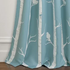Bird On The Tree Blue Room-Darkening Rod Pocket Curtain Panel Pair, (84") 10 Bird On The Tree Blue Room-Darkening Rod Pocket Curtain Panel Pair, (84") -Cuisinart Store 810468355 3