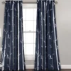 Bird On The Tree Navy Room-Darkening Rod Pocket Curtain Panel Pair, (95")