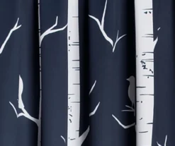 Bird On The Tree Navy Room-Darkening Rod Pocket Curtain Panel Pair, (95") 9 Bird On The Tree Navy Room-Darkening Rod Pocket Curtain Panel Pair, (95") -Cuisinart Store 810468360 2
