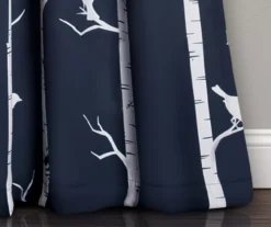 Bird On The Tree Navy Room-Darkening Rod Pocket Curtain Panel Pair, (95") 10 Bird On The Tree Navy Room-Darkening Rod Pocket Curtain Panel Pair, (95") -Cuisinart Store 810468360 3