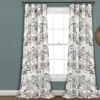 Botanical Garden Gray & White Room-Darkening Rod Pocket Curtain Panel Pair, (95")