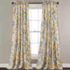 Dolores Yellow & Blue Floral Room-Darkening Rod Pocket Curtain Panel Pair, (108")